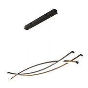 Arisha Modern Linear Metal Pendant Light, Black - Neutral Decor