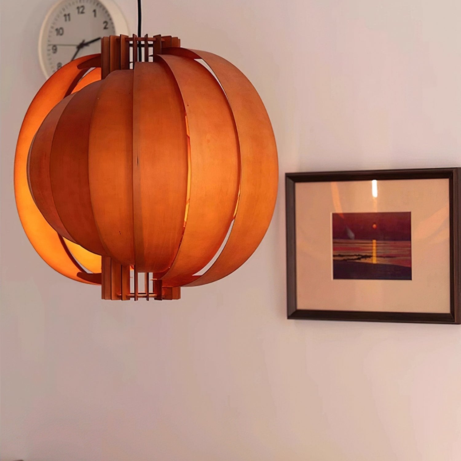 Ivraeus Premium Elegance Ring Wood Pendant Light-Neutral Decor