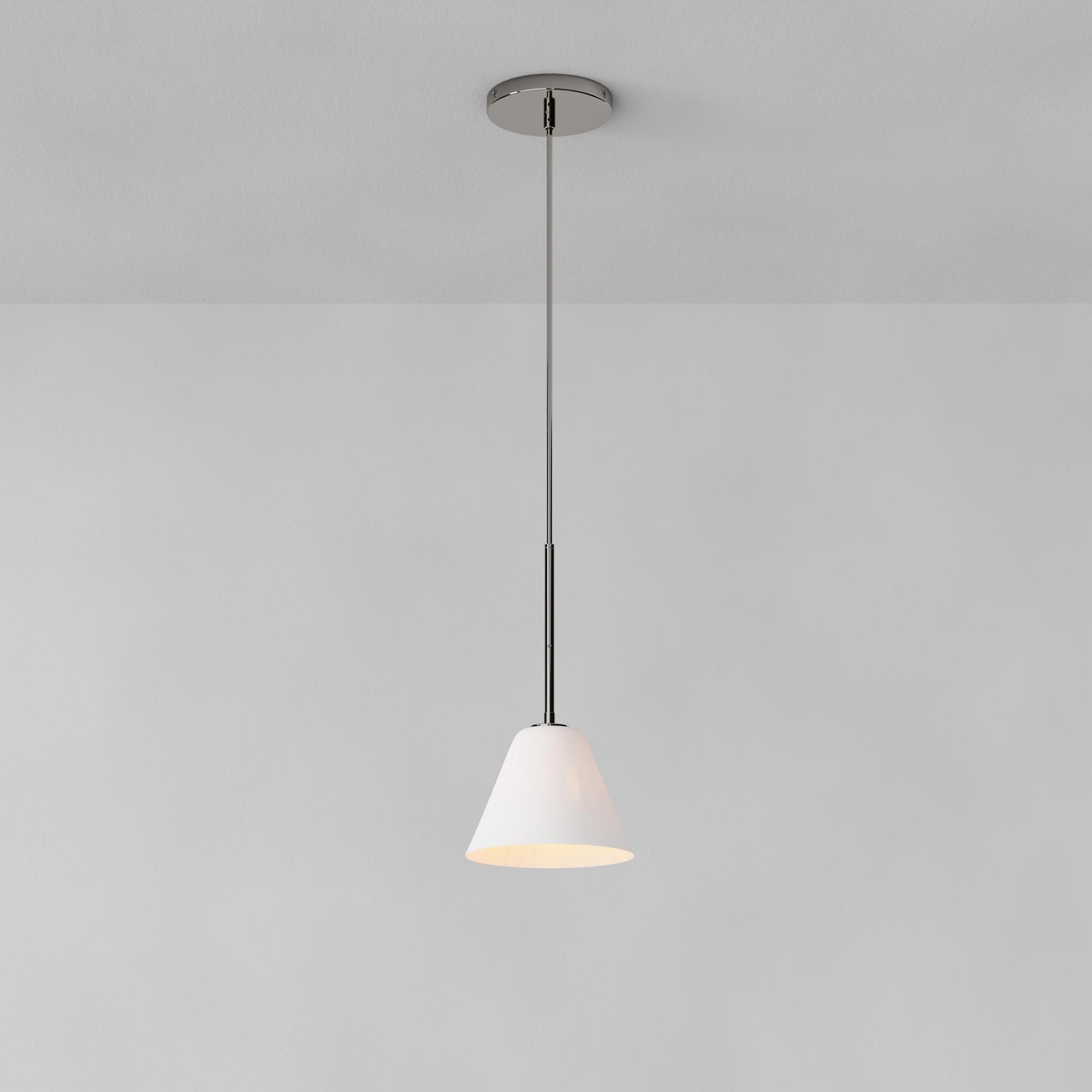 Cone Milk Clear Glass Cone Pendant Light for Kitchen-Neutral Decor