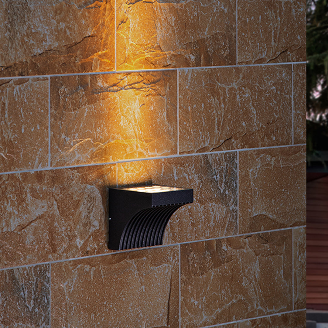 Harlan Industrial Minimalist Glass Outdoor Wall Light