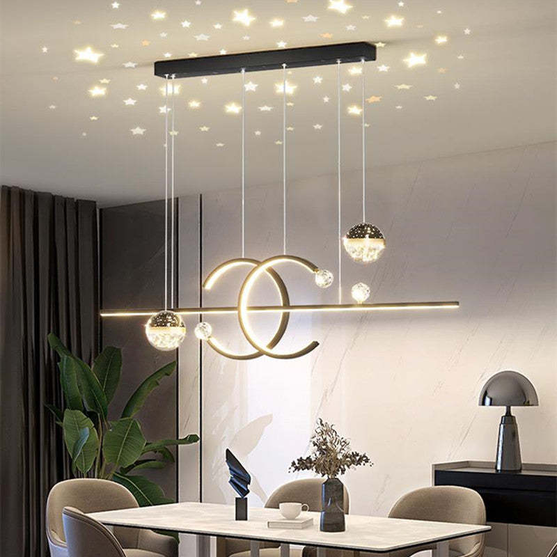 Arisha Pendant Light Double-C, Gold/Black Starry-sky - Neutral Decor