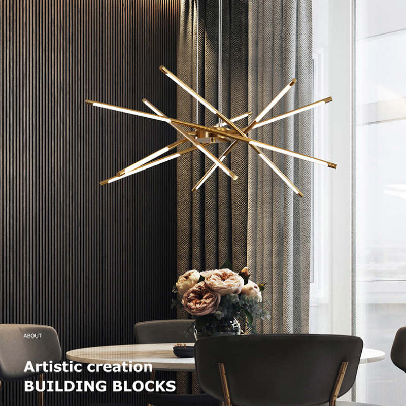Arisha Pendant Light, Black/Gold, 6/8/10/12 Heads - Neutral Decor