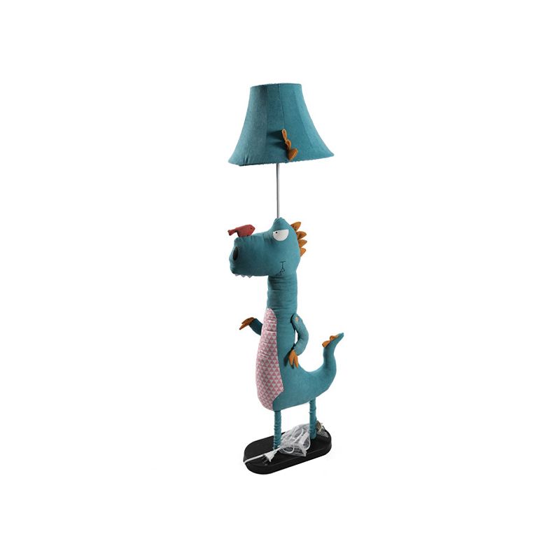 Minori Modern Dinosaur Metal/Fabric Floor Lamp - Neutral Decor