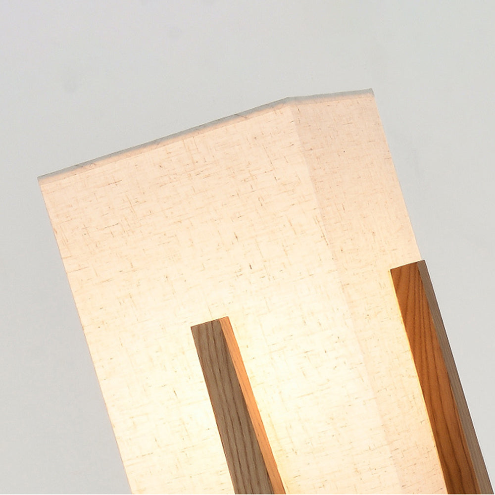 Ozawa Natural Rectangular Wood/Fabric Floor Lamp - Neutral Decor