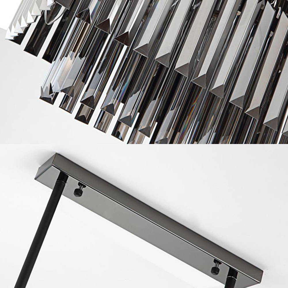 Kristy Design Rectangle Metal Pendant Light, Black - Neutral Decor