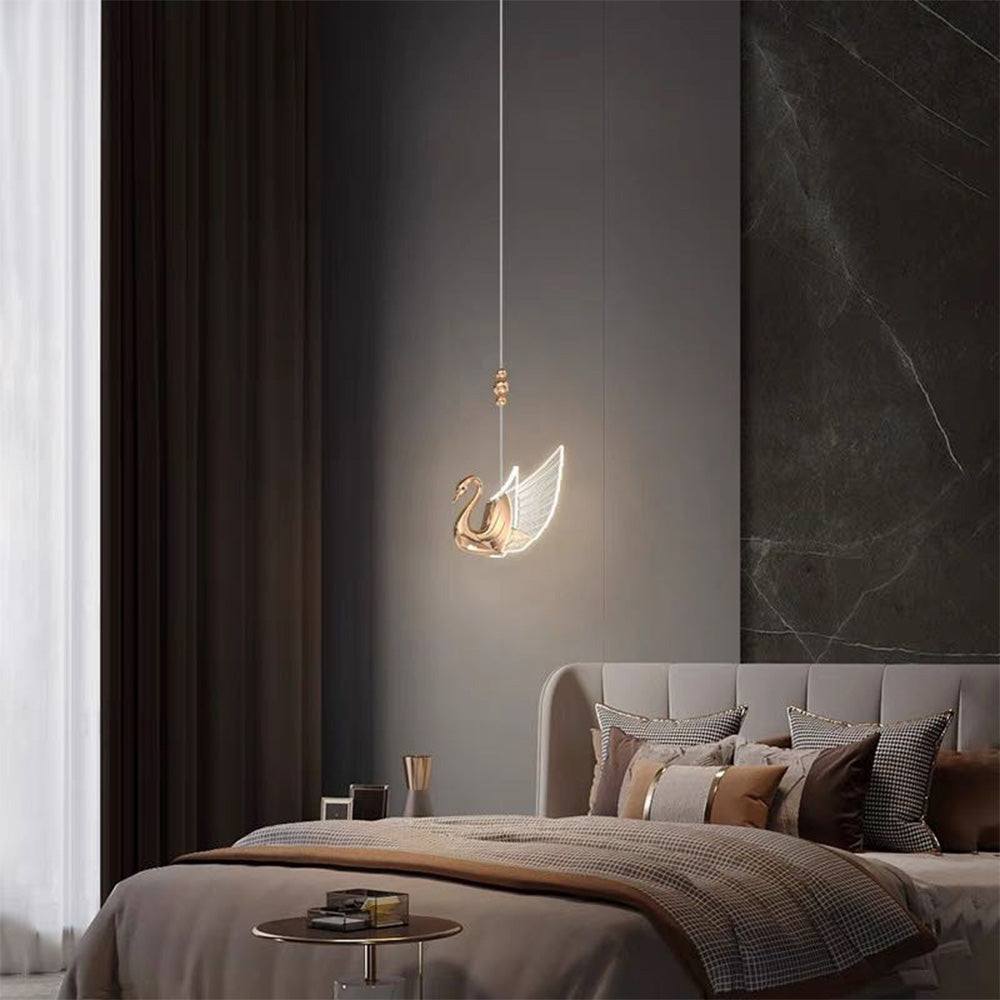 Arisha Modern Creative Swan Pendant Light, 2 Color - Neutral Decor
