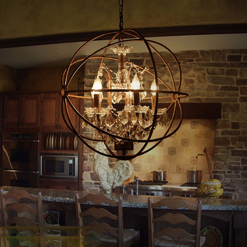 Kristy Rustic Vintage Candle Metal Pendant Light Black/Rust Bedroom - Neutral Decor