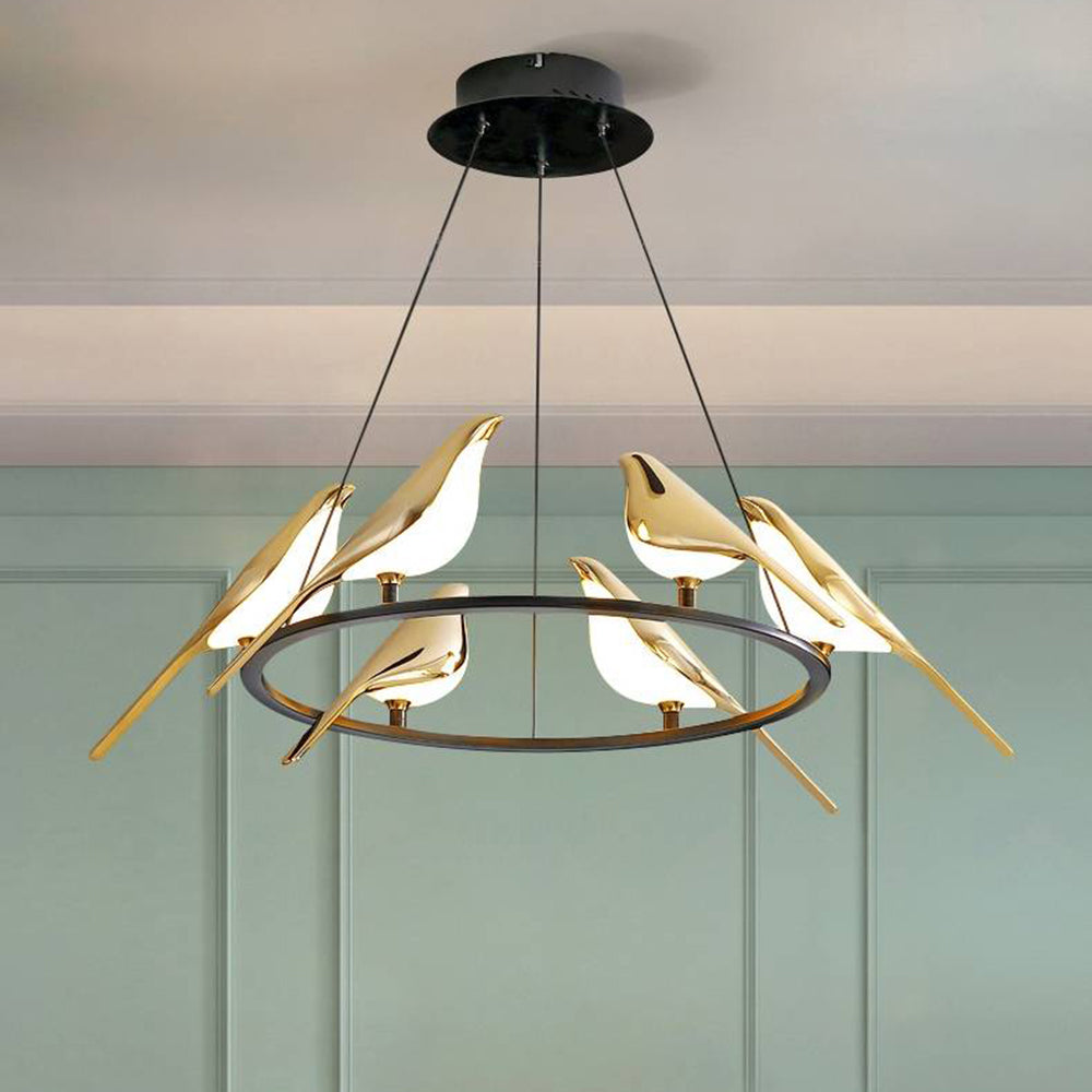 Arisha Modern Bird Pendant Light, Gold & Black, 2 Style - Neutral Decor