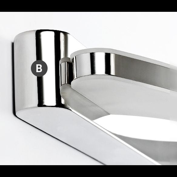 Arisha Minimalist Oval Vanity Wall Lamp, Chrome, Bedroom/Bathroom - Neutral Decor