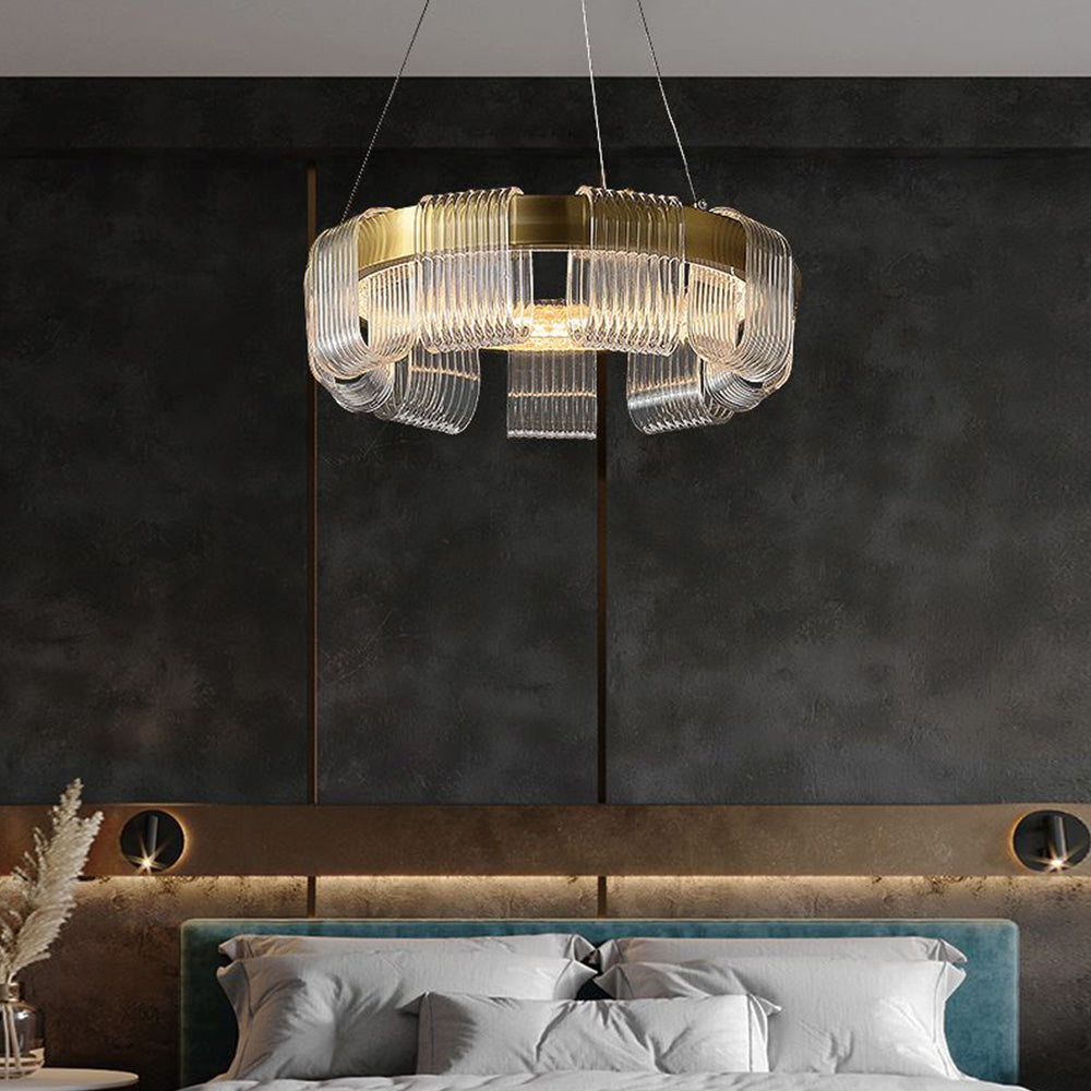 Arisha Modern Acrylic Ring Pendant Light, White/Gold - Neutral Decor