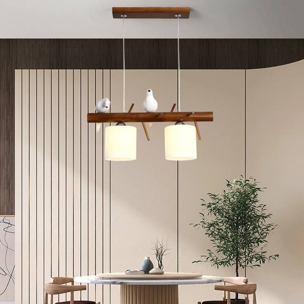 Muto Bird Pendant Light Wood, 2/3 Heads - Neutral Decor