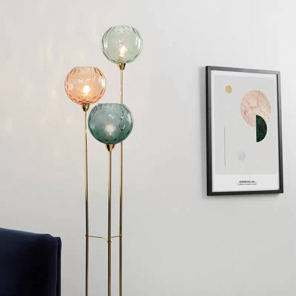 Mira Designer Bubble Floor Lamp, Metal/Glass - Neutral Decor
