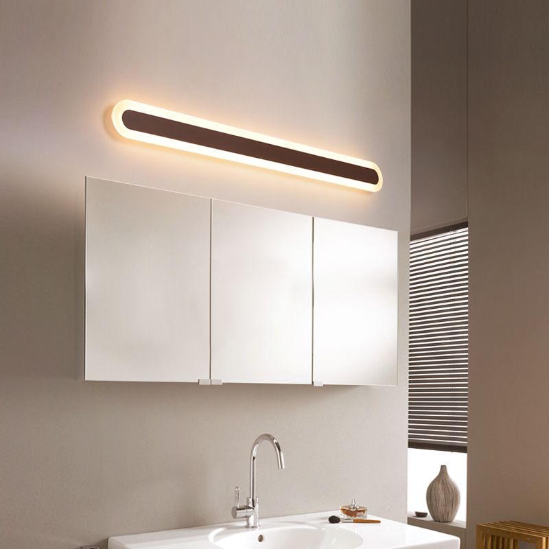 Arisha Modern Linear Vanity Wall Lamp, White/Brown, Bathroom - Neutral Decor
