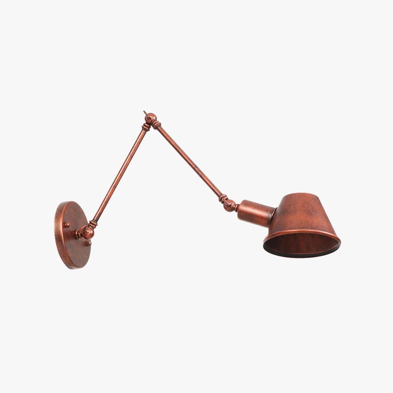 Epoch Rotatable Wall Lamp with Swing Arm, Black/Rust - Neutral Decor