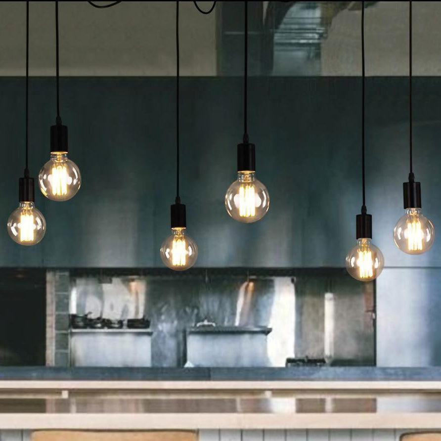 Silva Retro Country LED Spider Chandelier, Black/White - Neutral Decor