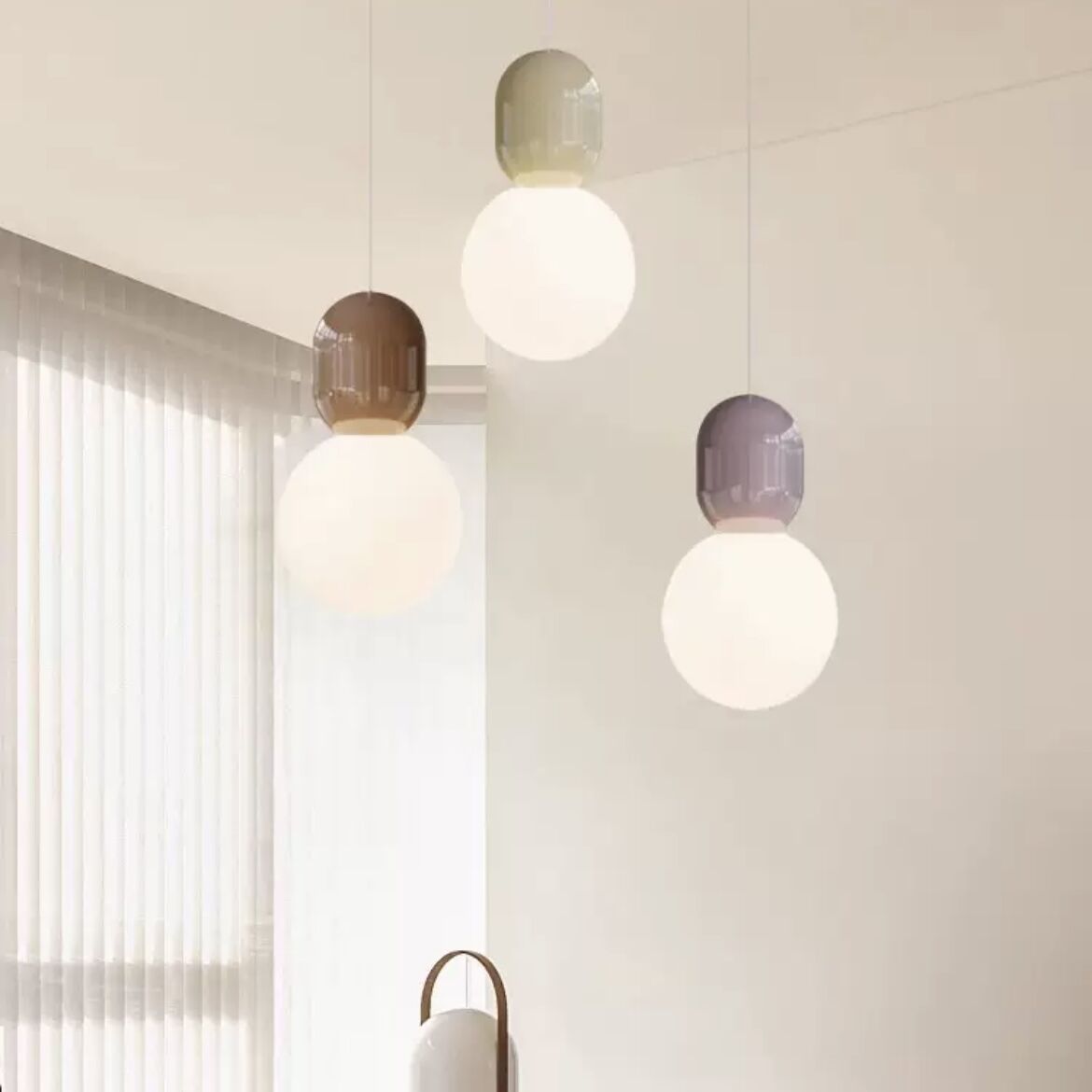 Valentina Modern Minimalist Glass/Metal Pendant Light Dining Room - Neutral Decor