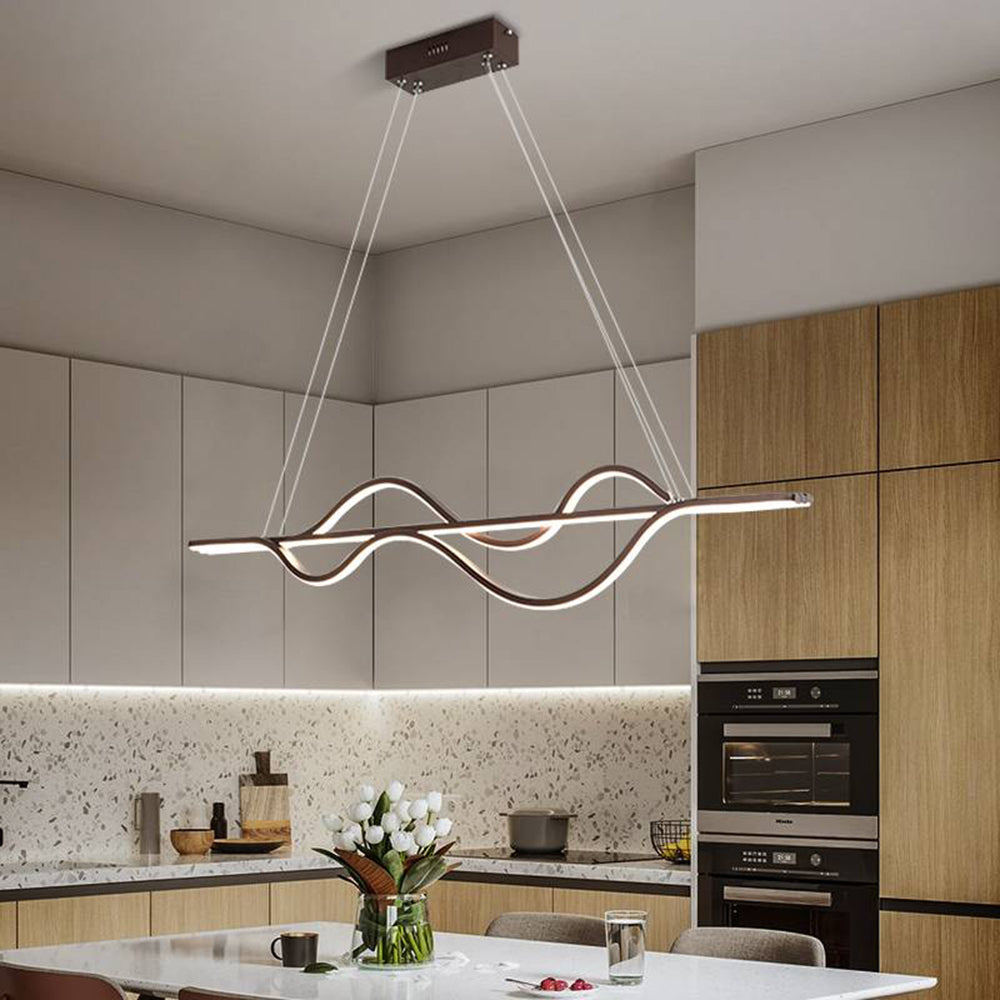 Arisha Modern Wave Pendant Light, 3 Colour - Neutral Decor
