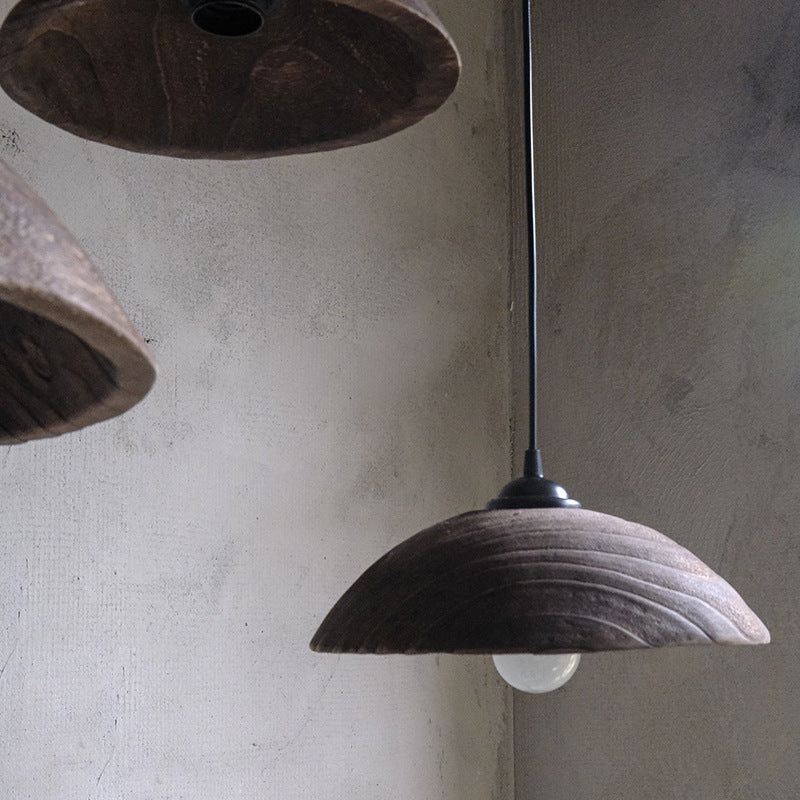 Silva Modern LED Pendant Light Brown Wood Living Room Bedroom - Neutral Decor