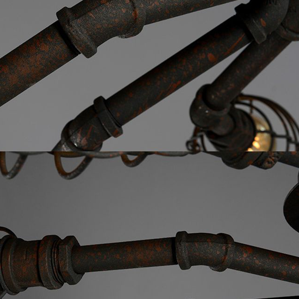 Alessio Industrial Flush Mount Ceiling Light, Black/Brass - Neutral Decor