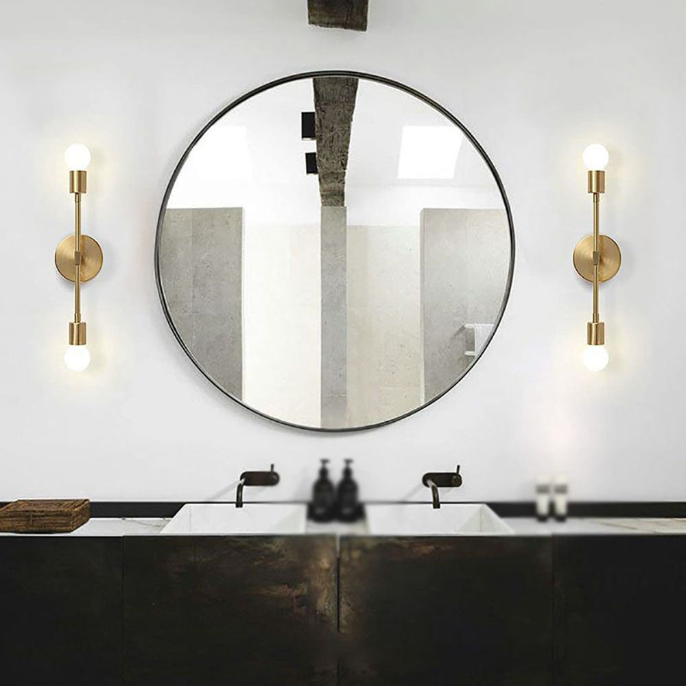Silva Modern Minimalist Wall Lamp, Metal, Black/Silver/Gold, Bathroom - Neutral Decor