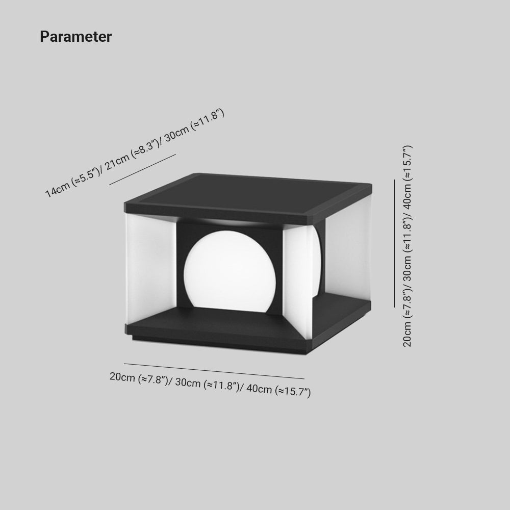 Aria Modern Square Metal Outdoor Light Post - Neutral Decor