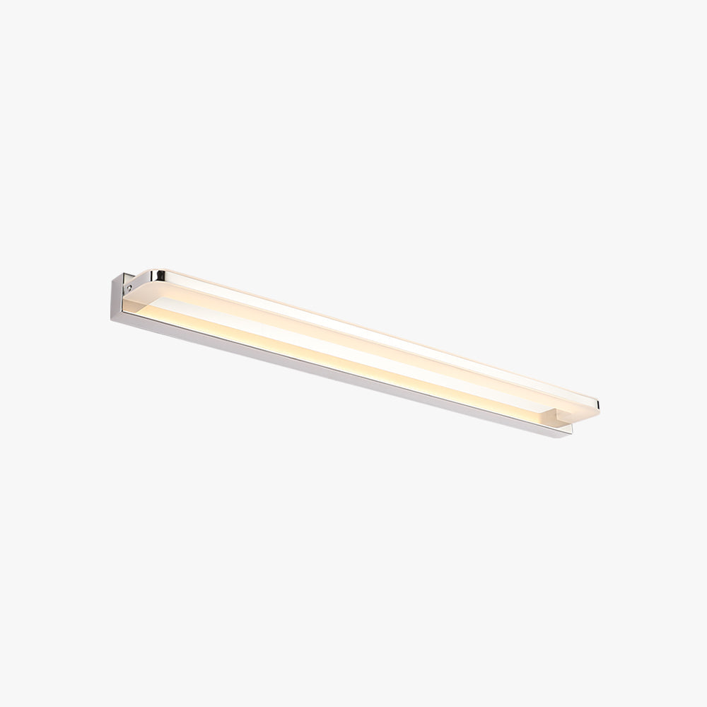 Arisha Nordic Linear Metal Mirror Front Wall Lamp, Chrome/Black - Neutral Decor