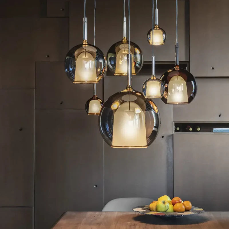 Valentina Pendant Light Glass Modern Sphere LED Dining Room - Neutral Decor