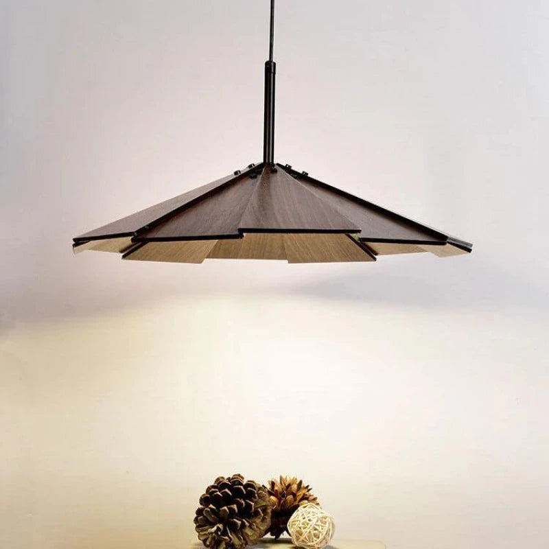 Ritta Vintage LED Pendant Light Walnut Wood Bedroom/Bar/Tea Room - Neutral Decor