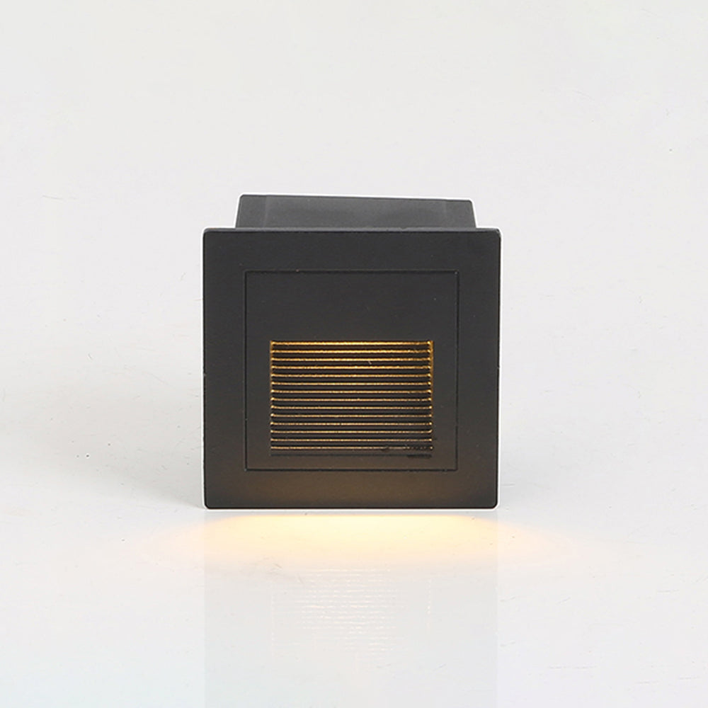 Ray Modern Metal Square Outdoor Deck/Step Light, Black - Neutral Decor