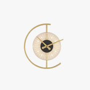 Arisha Modern Clock Metal/Acrylic LED Wall Lamp, Black/Gold - Neutral Decor