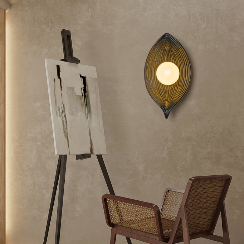Aria Modern LED Wall Lamp Black/White/Wood Acrylic Living Room - Neutral Decor