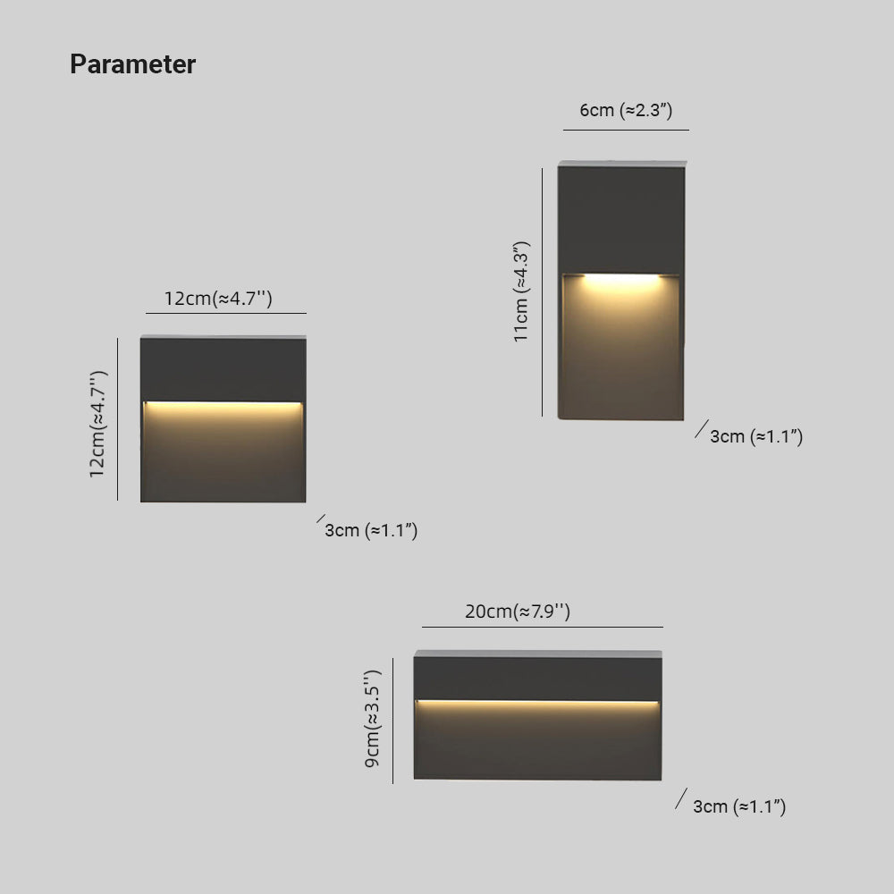 Ray Metal Rectangular Outdoor Deck/Step Light, Black - Neutral Decor