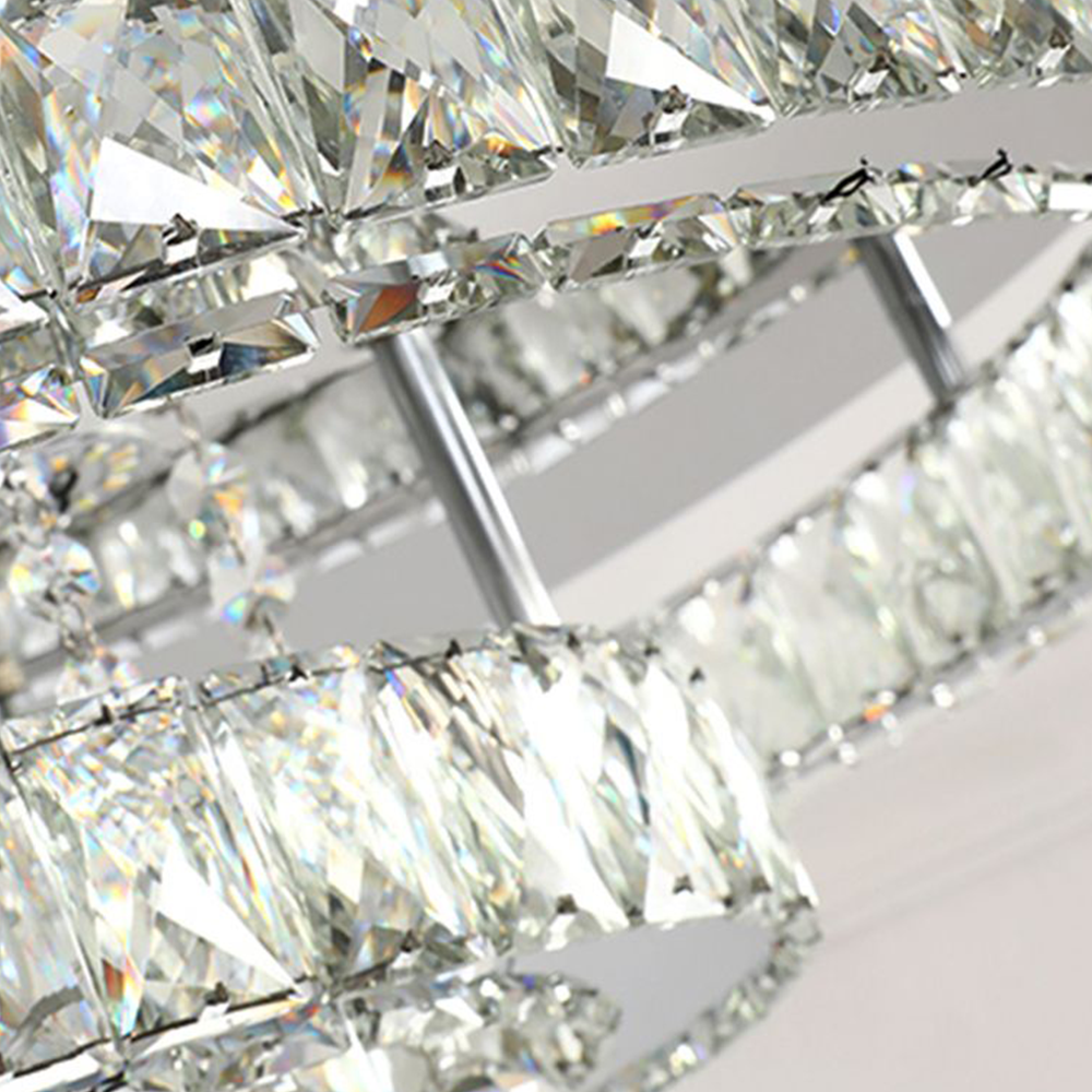 Kristy Modern Multi Ring Metal And Crystal Pendant Light - Neutral Decor