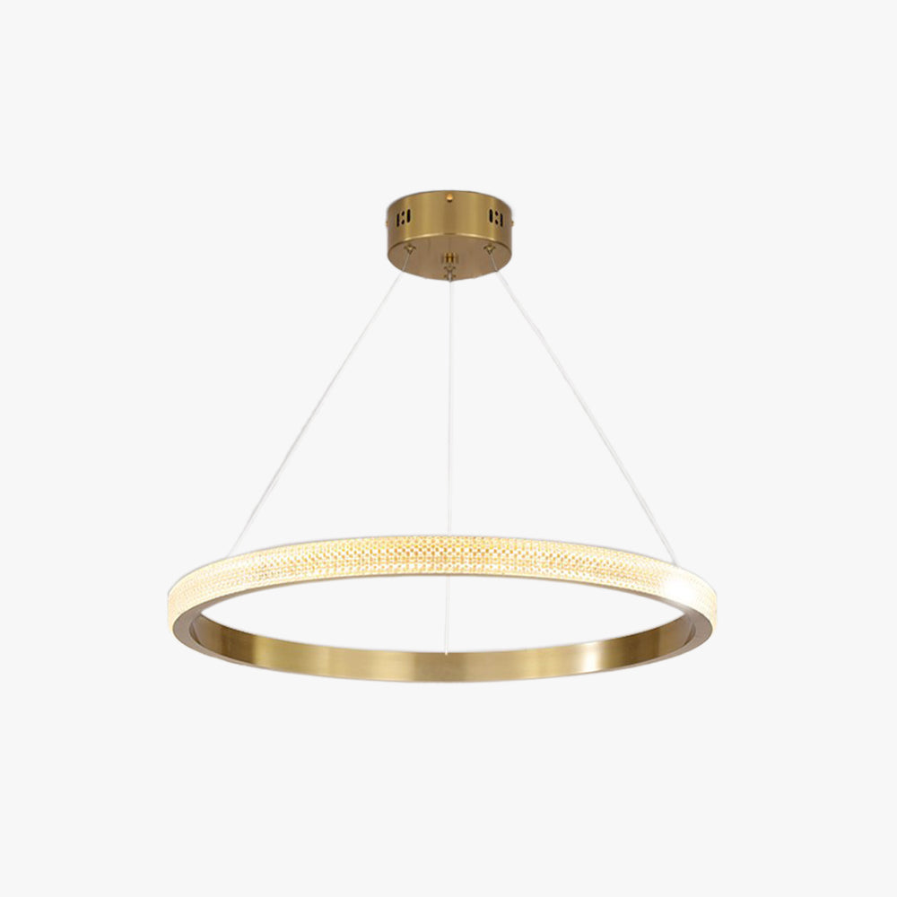 Kristy Modern Ring Metal/Arcylic LED Pendant Light, Black/Gold - Neutral Decor