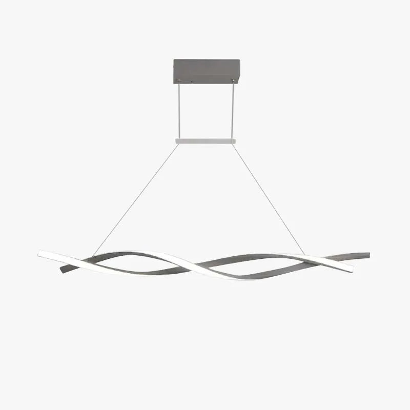 Arisha Pendant Light Linear Double Wave Modern, Metal, Black/Grey, Bedroom - Neutral Decor