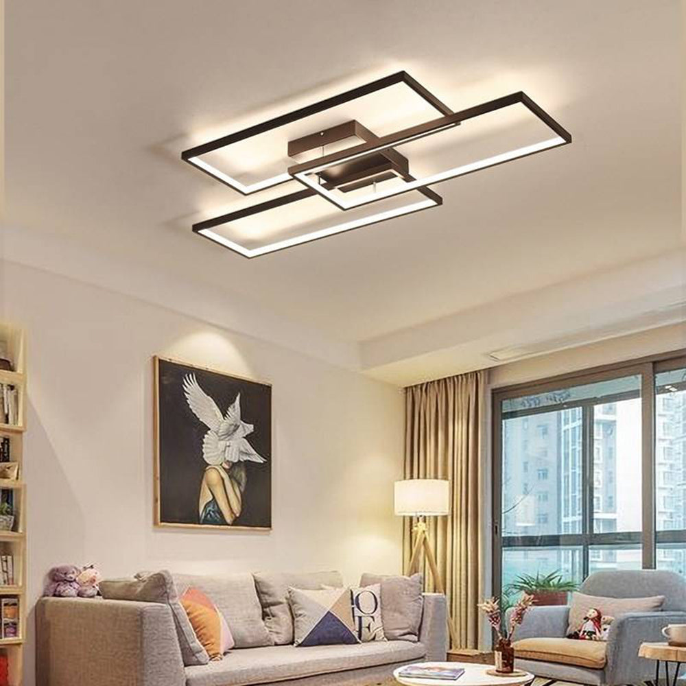 Arisha Rectangular Flush Mount Ceiling Light, 2 Colour - Neutral Decor