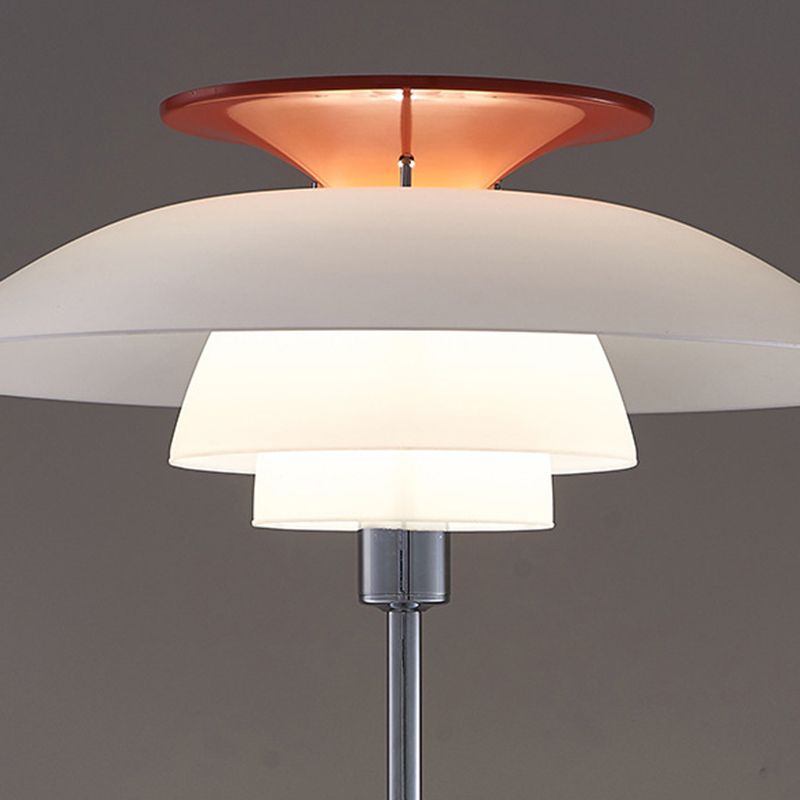 Salgado Modern Flying Saucer Metal Acrylic Floor Lamp - Neutral Decor