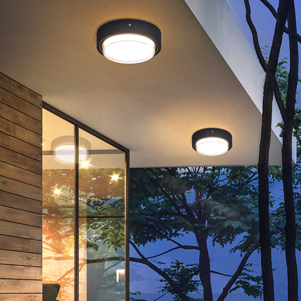 Ray Modern Flush Mount Ceiling Light, Metal/Acrylic, Square/Round, Black/Brown - Neutral Decor
