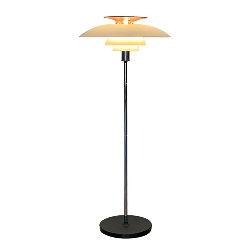 Salgado Modern Flying Saucer Metal Acrylic Floor Lamp - Neutral Decor