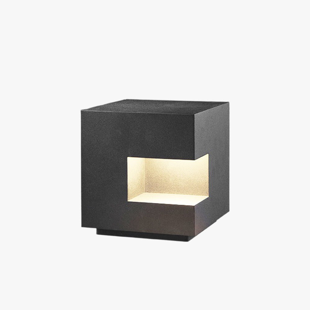 Ray Simple Cube Solar/Rechargeable Metal Floor Lamp, Black - Neutral Decor