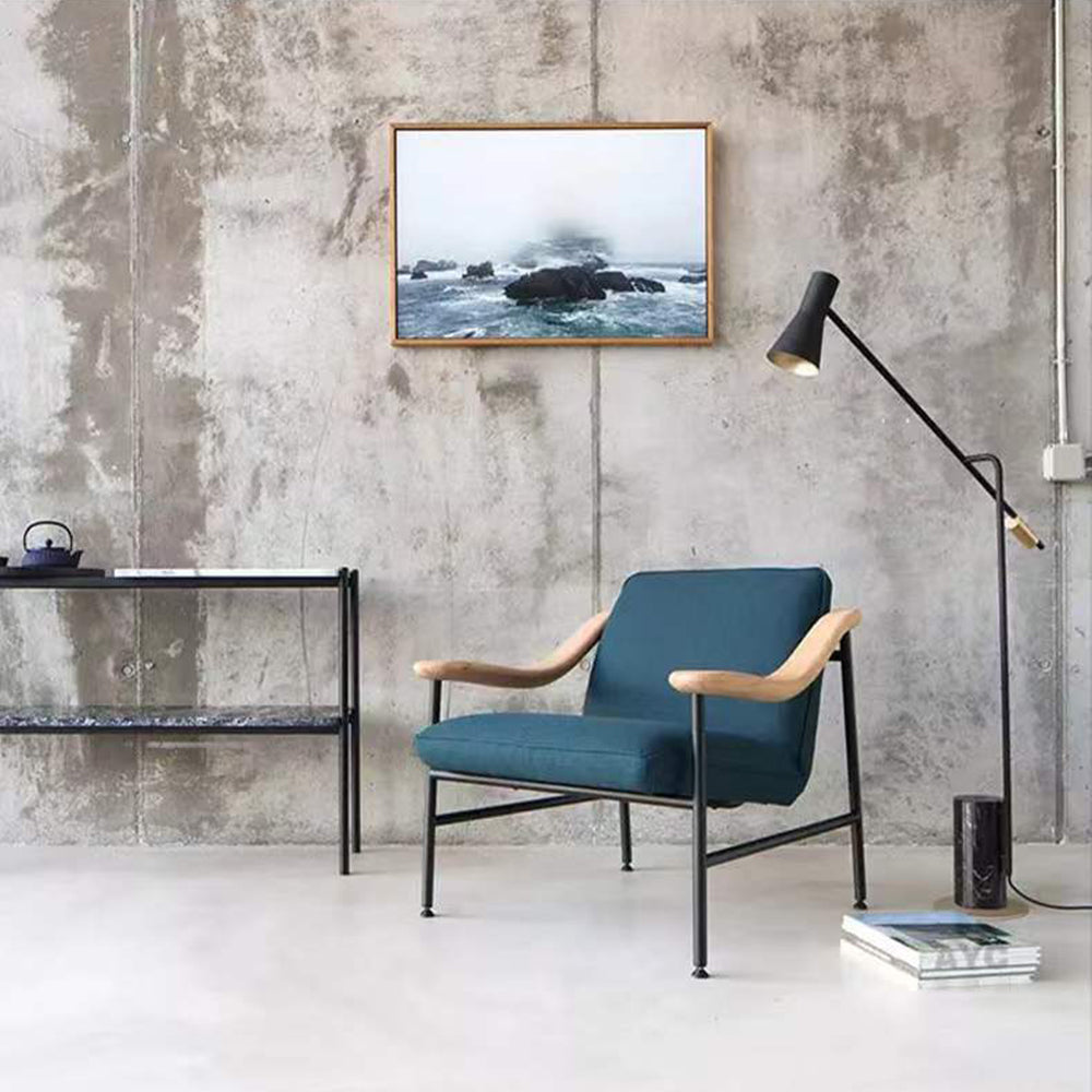 Carins Modern Nordic Minimalistic Floor Lamp, Marble & Metal, Black - Neutral Decor