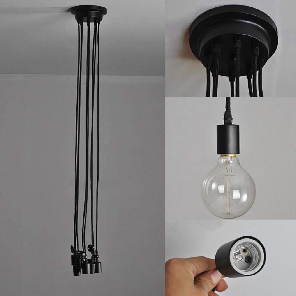 Silva Retro Country LED Spider Chandelier, Black/White - Neutral Decor
