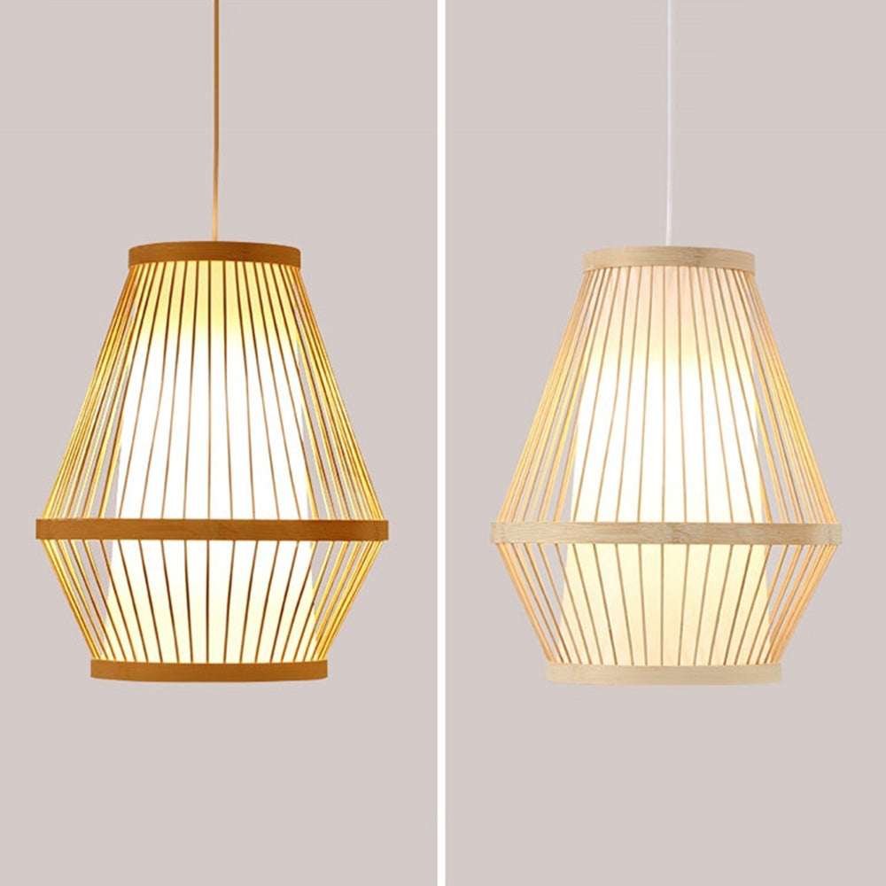 Muto Rattan Handmade Woven Bamboo Vintage Pendant Light - Neutral Decor
