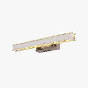 Kristy Modern Rectangular Metal/Crystal Mirror Front Wall Lamp, Gold - Neutral Decor