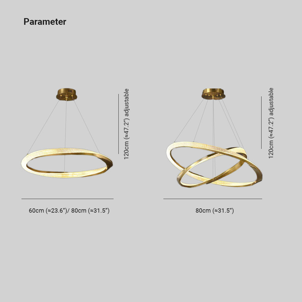 Kristy Pendant Light, Aluminium & Arcylic, 1/2 Rings, 2 Color - Neutral Decor