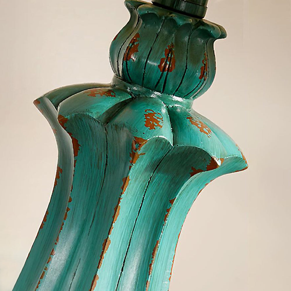 Eryn Floor Lamp Table Vintage, Metal/Resin, Green, Living Room - Neutral Decor