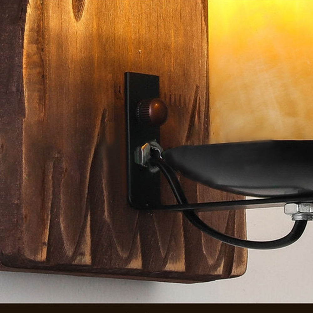 Epoch Wall Lamp Rectangular Vintage, Wood/Metal, Bedroom - Neutral Decor