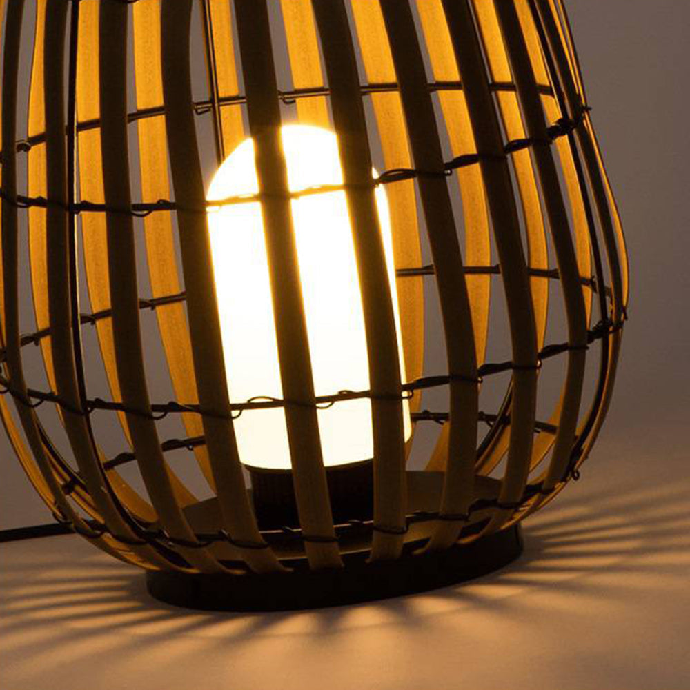 Ray Retro Lantern Solar/Rechargeable Outdoor Floor Lamp, Brown - Neutral Decor