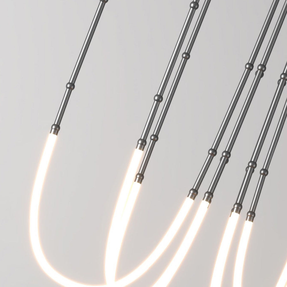 Arisha Modern Linear Metal/Silicone Pendant Light, Black - Neutral Decor