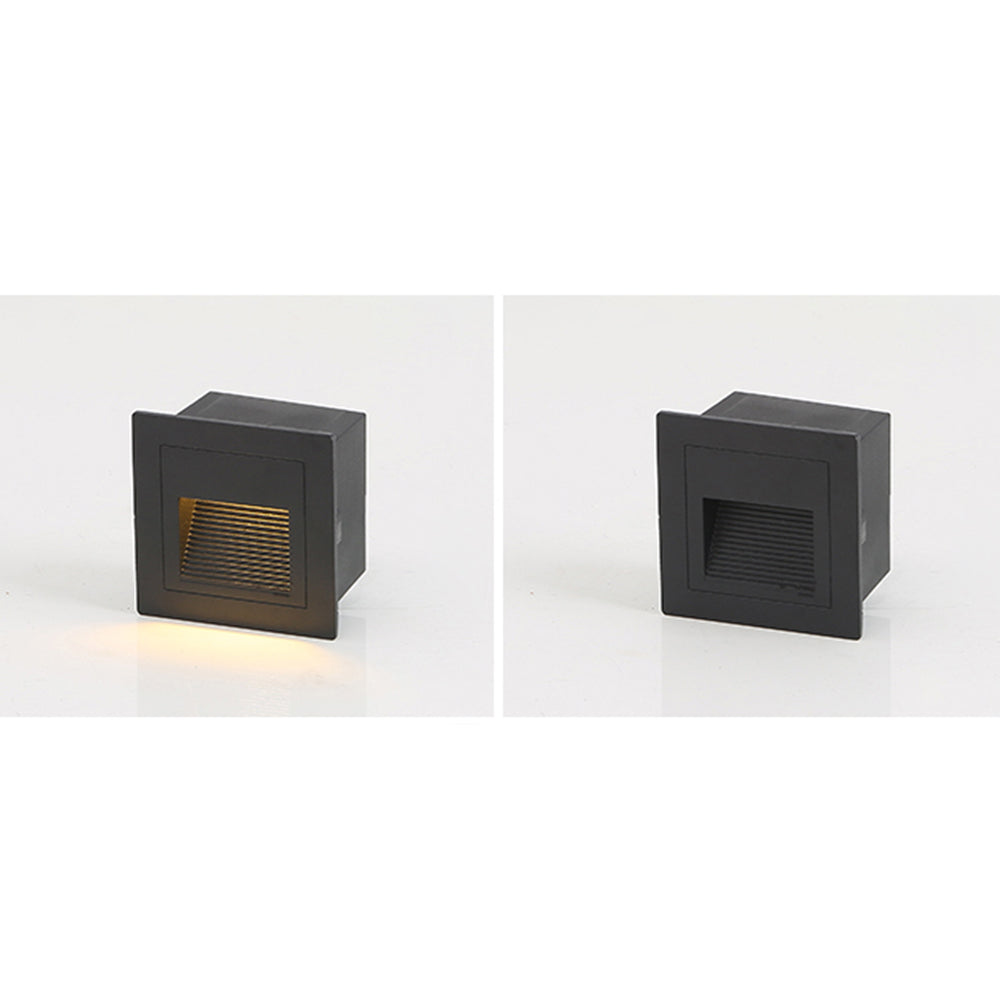 Ray Modern Metal Square Outdoor Deck/Step Light, Black - Neutral Decor